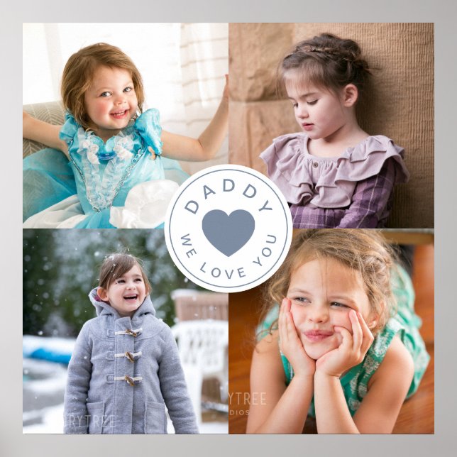 Poster Pai Que Te Ama / 4 Colagem De Fotografias (Frente)