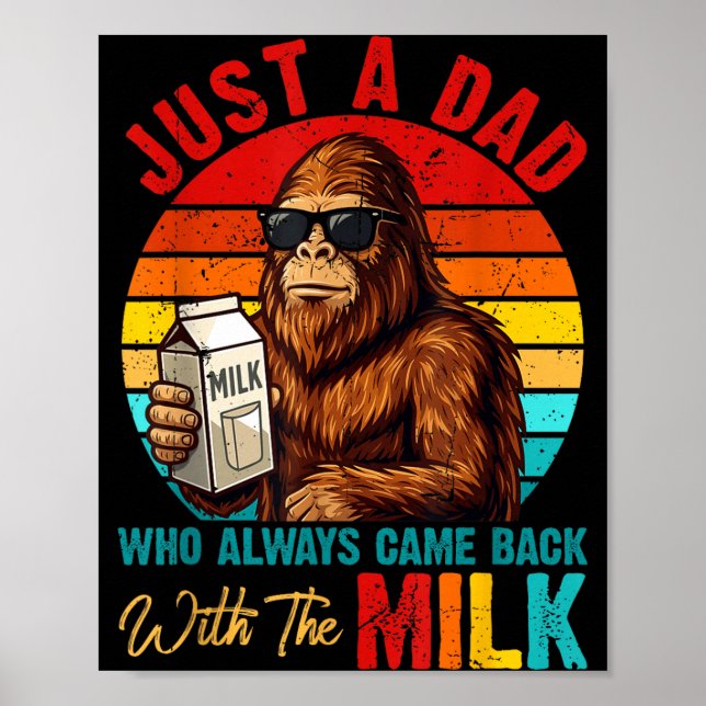 Poster Pai que voltou com leite bigfoot dia dos pais (Frente)