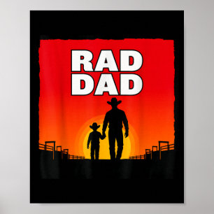 Poster Pai radical pai e filho rodeio pôr do sol ocidenta