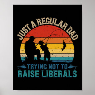 Poster Pai Regular de Pesca Vintage Tentando Não Criar Lí