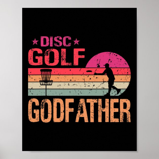 Poster Pai Retrô Antigo Disc Golf Deus do Disc Golf Pai E (Frente)