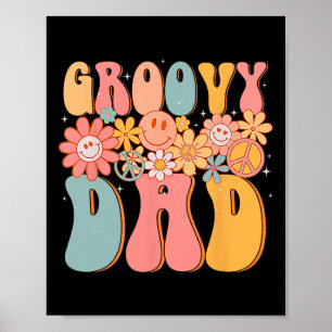 Poster Pai Retro Dia de os pais Símbolo de Paz Colorido S