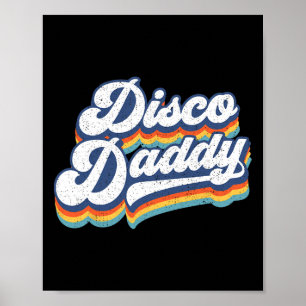 Poster Pai Retro Disco 60s 70s Festa Pai Figurino Pai