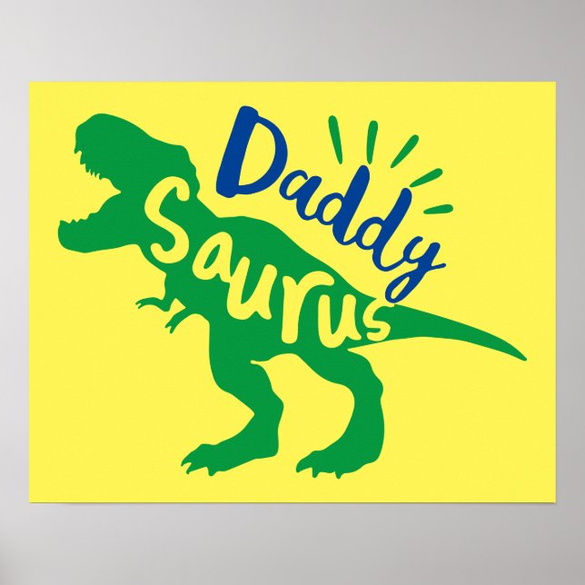 Poster Pai Saurus T-Rex Silhouette (Frente)