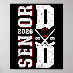 Poster Pai Sênior de Hockey de um Jogador de Hockey Sênio