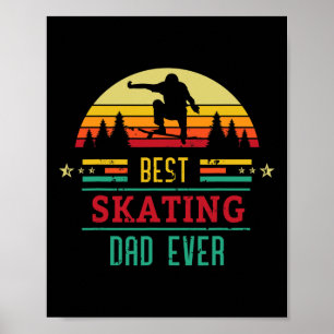 Poster Pai Skatista de Skate Masculino Arte Vintage Retro