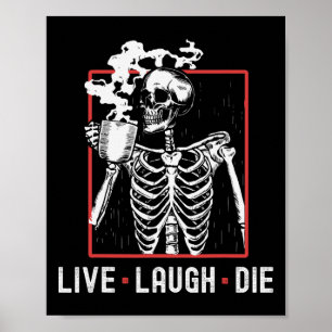 Poster Pai Skeleton do Dia de as Bruxas engraçado Die ao 