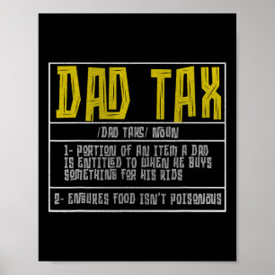 Poster Pai Tax Definition Men Funny Dia de os pais 13
