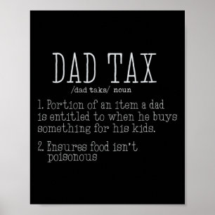 Poster Pai Tax Definition Men Funny Dia de os pais 8