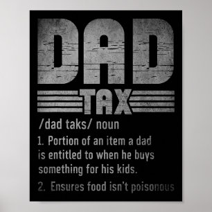 Poster Pai Tax Definition Men Funny Dia de os pais Retro