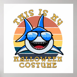 Poster Pai Tubarão Espetacular Pôr do Sol Engraçado