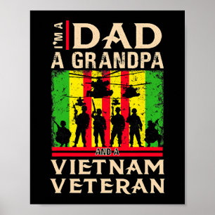 Poster Pai Vovô Vietnã Camisas Veteranas Veteranos pais v