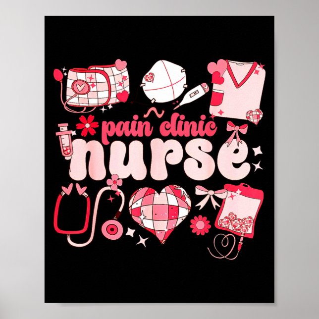 Poster Pain Clinic Nurse Valentines Day Pain Management  (Frente)