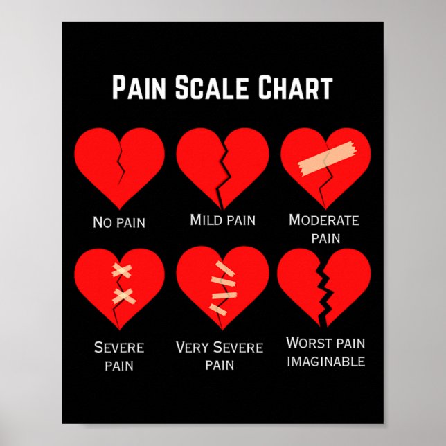 Poster Pain Scale Chart Design For Funny Valentines Day  (Frente)