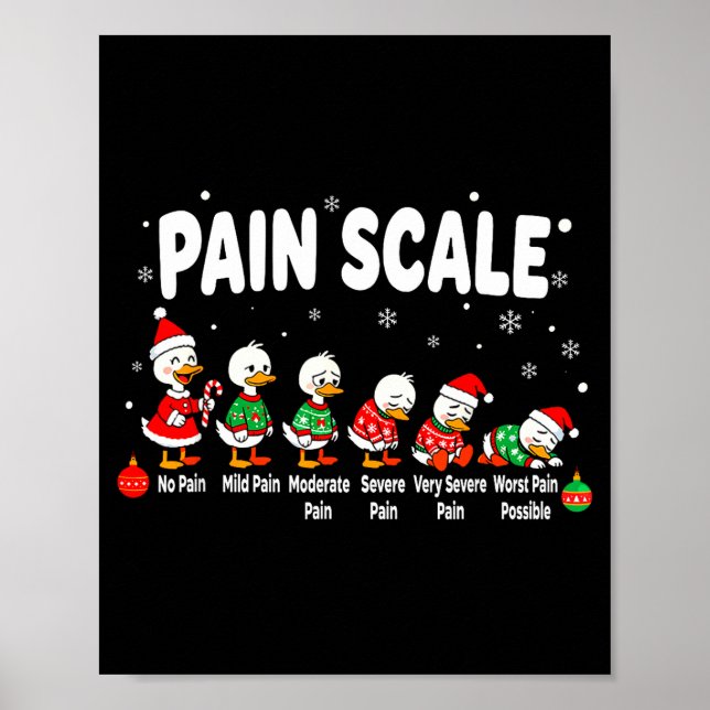 Poster Pain Scale Christmas Goose Funny Nurse Christmas I (Frente)