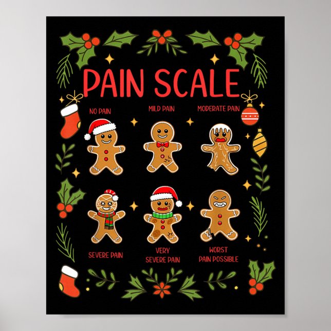 Poster Pain Scale Gingerbread Essment Rn Er Nurse Christm (Frente)