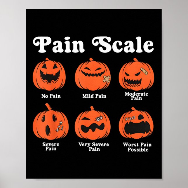 Poster Pain Scale Soky Pumpkin Fall Halloween Trauma Nurs (Frente)