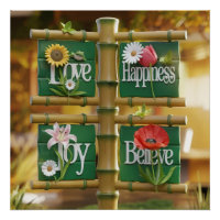 Painéis de Bambu 3D com Motivos Florais e Saída Ve