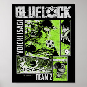 Poster Painéis de futebol divididos Blue Lock Yoichi Isag