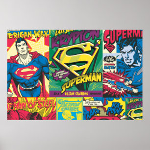 Pôster Painéis em quadrinhos do Super-Homem