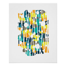 Pôster Painéis Vibrantes: Geometria da Tela da Tartaruga