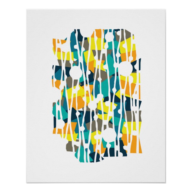 Pôster Painéis Vibrantes: Geometria da Tela da Tartaruga (Frente)