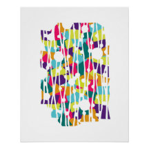 Painéis vibrantes: geometria das expressões brilha