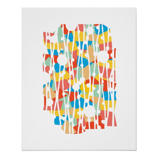 Pôster Painéis Vibrantes: Geometria de Dias Solares (Frente)