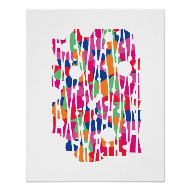 Pôster Painéis Vibrantes: Geometria de Harmonia Inesperad (Frente)