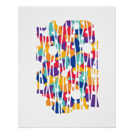 Pôster Painéis Vibrantes: Geometria do Espírito de Equipe