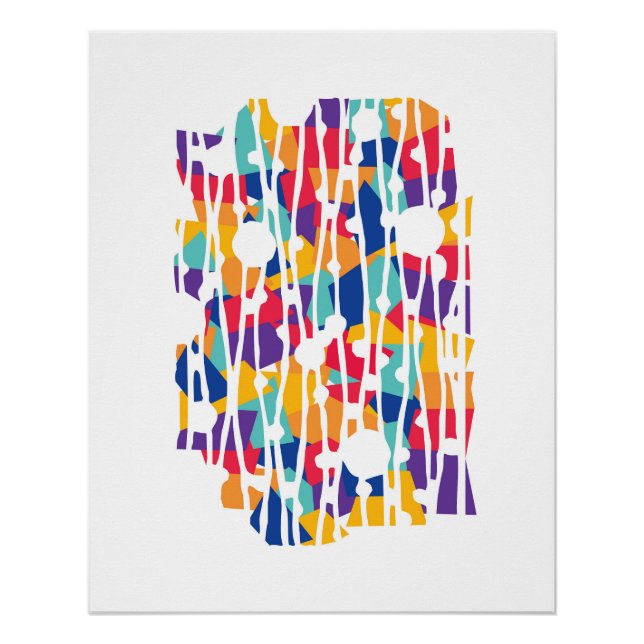 Pôster Painéis Vibrantes: Geometria do Espírito de Equipe (Frente)