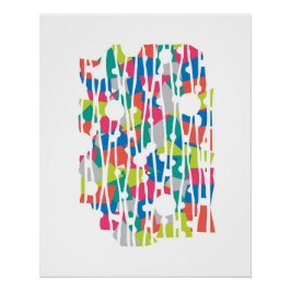 Pôster Painéis Vibrantes: Geometria Safari Polo