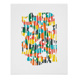 Pôster Painéis vibrantes: geometria tropical