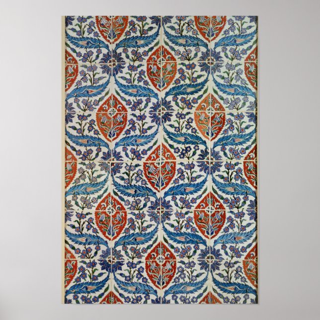 Pôster Painel de azulejos de terraplenagem do Isnik (Frente)