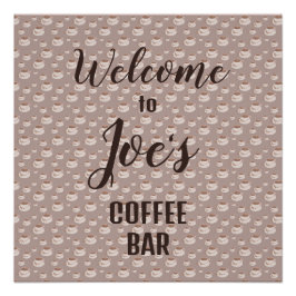 Pôster Painel de Café Personalizado para Barra de Café