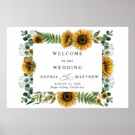 Poster Painel de Espuma para Casamento Girassóis Rústicos