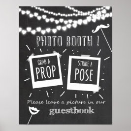 Pôster Painel de foto para casamento em quadro-negro