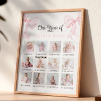 Painel de Fotos Mensais Arco Rosa Aniversário
