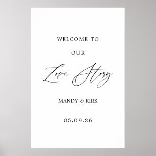 Poster Painel de Fundo de Boas-Vindas para Casamento