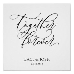 Pôster Painel de Fundo de Casamento Together Forever (88x