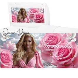 Poster Painel de Inserção de Caixão Funeral Rosas Cor-de-