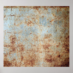 Poster Painel de metal enferrujado, fundo textual