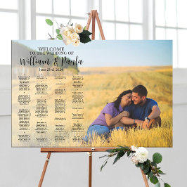 Poster Painel de plano de assentos de casamento com foto