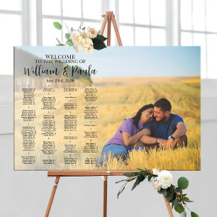 Poster Painel de plano de assentos de casamento com foto