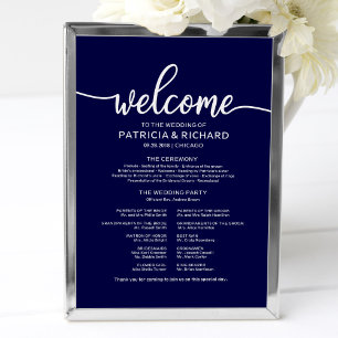 Poster Painel de Programa de Cerimônia de Casamento Chic 