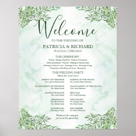 Poster Painel de Programa de Cerimônia de Casamento com V