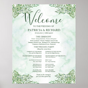 Poster Painel de Programa de Cerimônia de Casamento com V