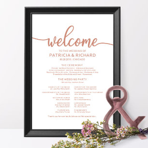 Poster Painel de Programa de Cerimônia de Casamento Doura