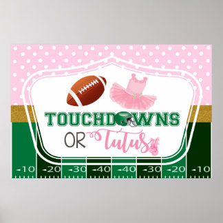 Poster Painel de Revelação de Gênero Touchdowns ou Tutus