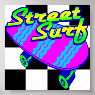 Poster Painel de Surf da Rua Retro Corey Tiger 80s